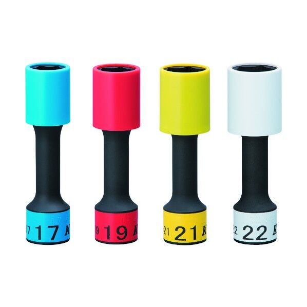 12.7sq.インパクトレンチ用ホイールガードソケット(ロング薄肉) (自動車整備用) 対辺寸法17mm BP49-17G