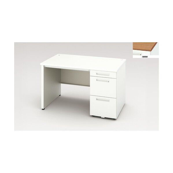 片袖デスク (ロングストローク引出し) (パネル脚タイプ) XEHH127HP-WMW 1点