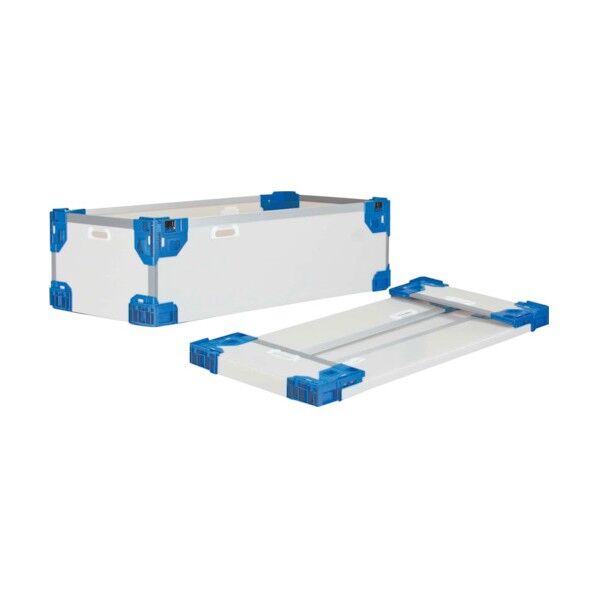 テクセルハイブリッド折りたたみコンテナー 637457 長尺折り畳みコンテナRS-SMナチュラル/ダークブルー1090×545×250 TERSSMNDB1090X545X250 1点