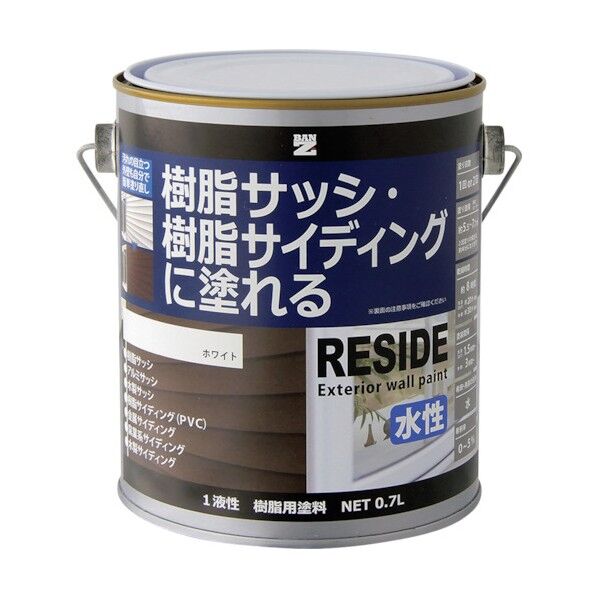 バンジ 樹脂・アルミ(サッシ・外壁)用塗料 RESIDE 0.7L ホワイト N-93 L-RSD/L07A 1点