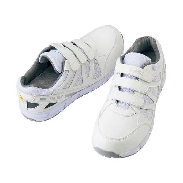 セーフティシューズ(耐油・耐滑・静電・面ファスナー)(男女兼用) 001ホワイト 28.0 51659 1足