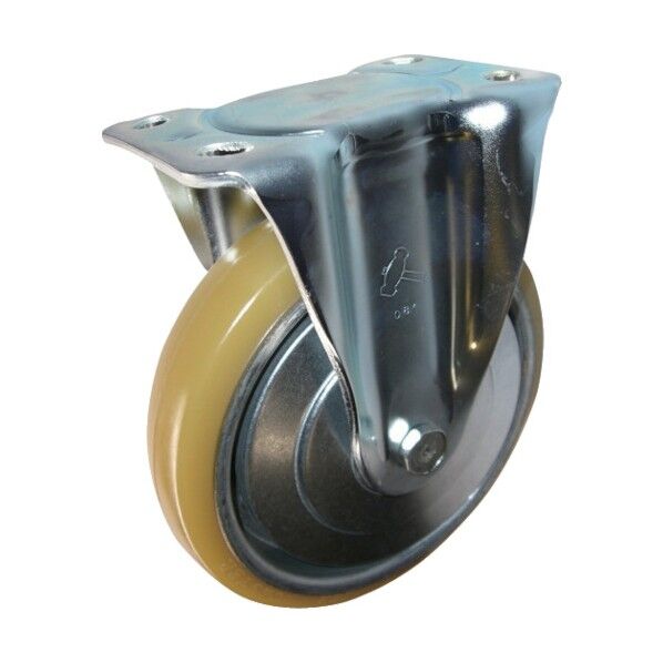 プレート式キャスター 400SR 固定式 ウレタン車輪(ローラーベアリング)