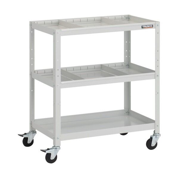 ラビットワゴン 700X450XH810 仕切板2段付 ゴム車輪 ホワイト