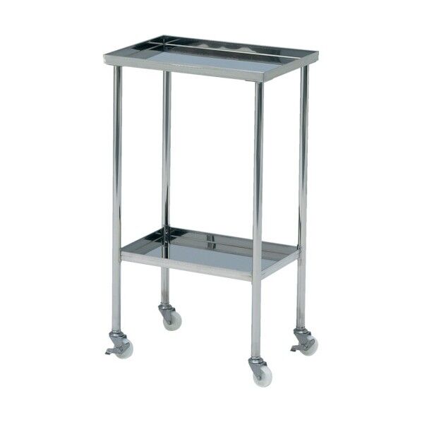 ステンレスミニテーブルワゴン スチールキャスター付