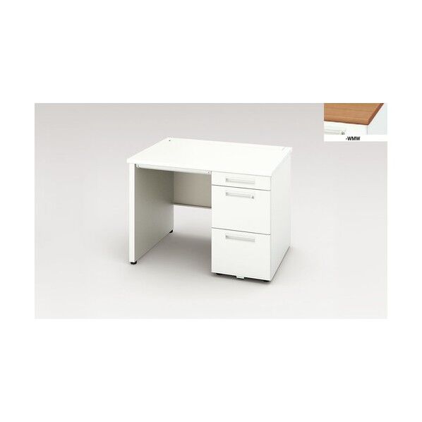 片袖デスク (ロングストローク引出し) (パネル脚タイプ) XEHH107HP-WMW 1点