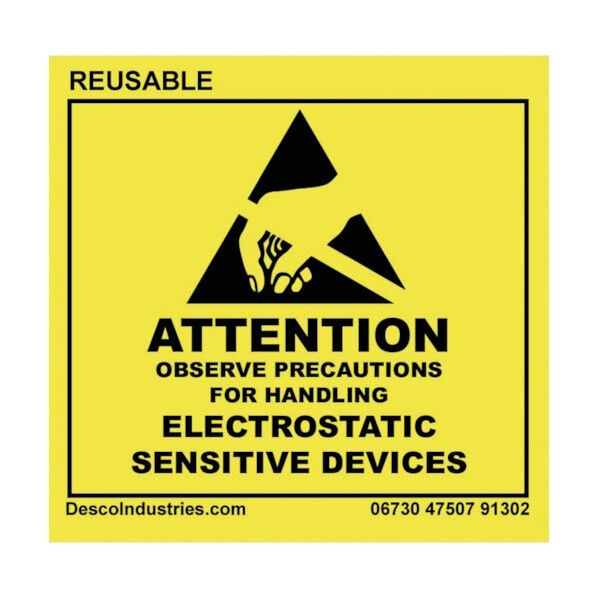 DESCO ラベル 「ATTENTION」 51X51mm 500枚入り 06730 1個