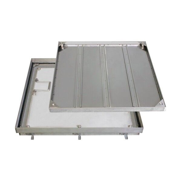 フロアーハッチ 充填用 屋内用 密閉形(二重防水・防臭形) ステンレス製 ボルト固定式(施錠タイプ) MSELW-M-6080-HANDORUNASHI 1点