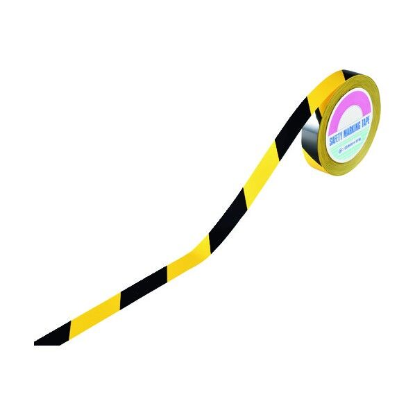 ガードテープ(ラインテープ)GTH‐252TR 再はく離タイプ 黄/黒 25mm×20m 149026 1個