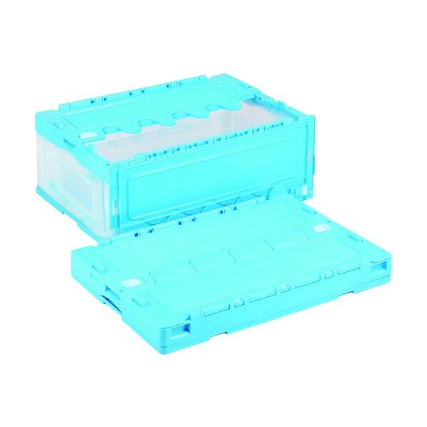 折りたたみコンテナーCF-S56NR 青/透明 CF-S56NR-BT 1点