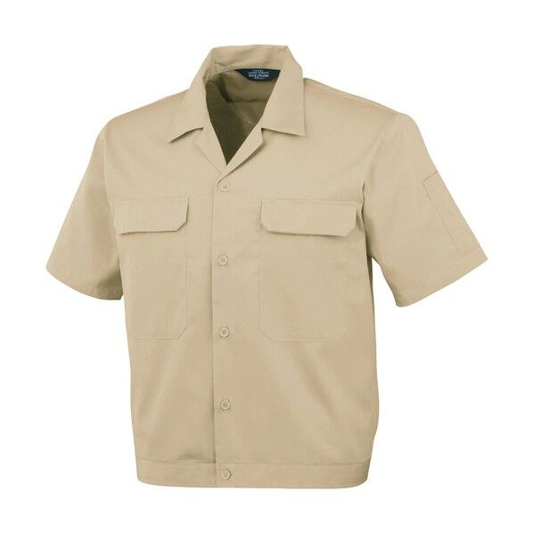 開襟半袖ブルゾンA-6650 2 ベージュL A-6650-2-L 1点