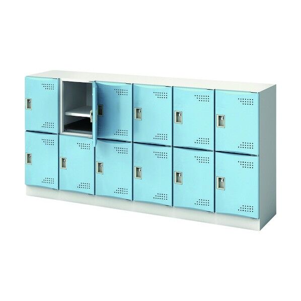スクールロッカー 6列2段 12人用 M扉 ブルー JTSL-M-62-NJ-BL 1点
