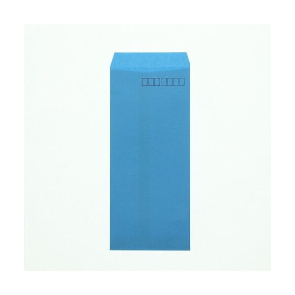 シモジマ カラー封筒 長4 枠有り ブルー 007529003 100枚