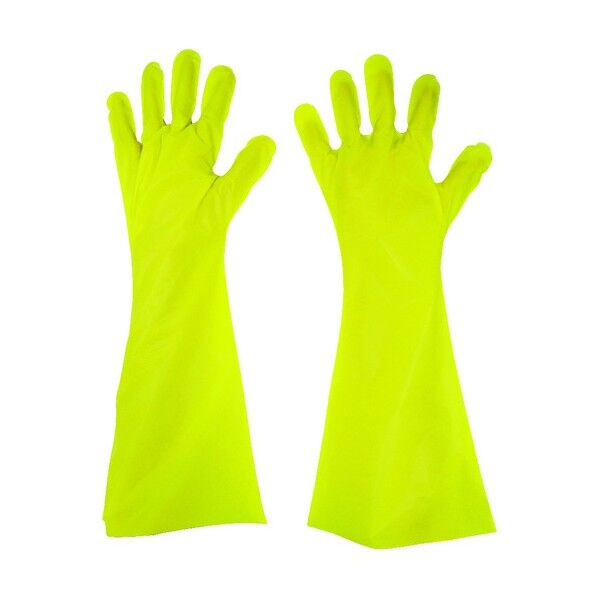 東京パック エンボス手袋ロング五本絞り イエロー L YL45L 50枚