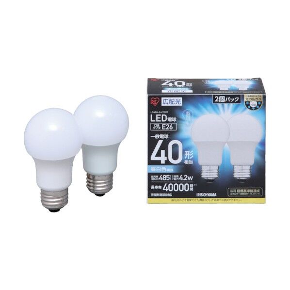 LED電球2個セット広配光昼白色40形相当(485lm) LDA5N-G-4T32P 2個