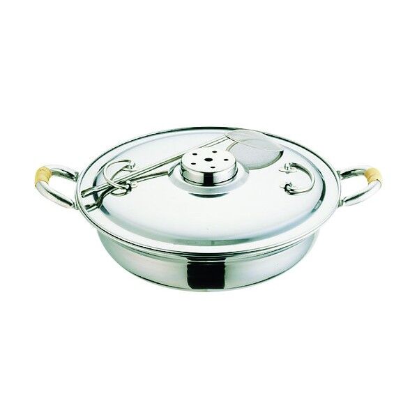 PE 18-0しゃぶしゃぶ鍋 (共柄アク取り付) QSY21 1点