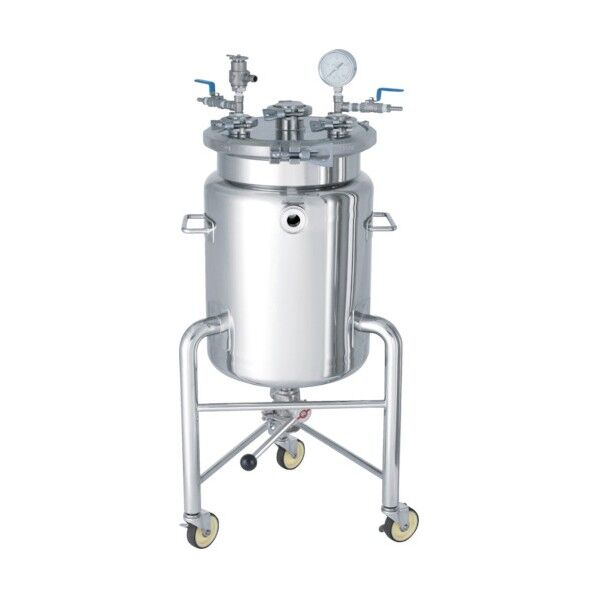 SUSジャケット型ヘルールオープン加圧容器 脚付加圧ユニット