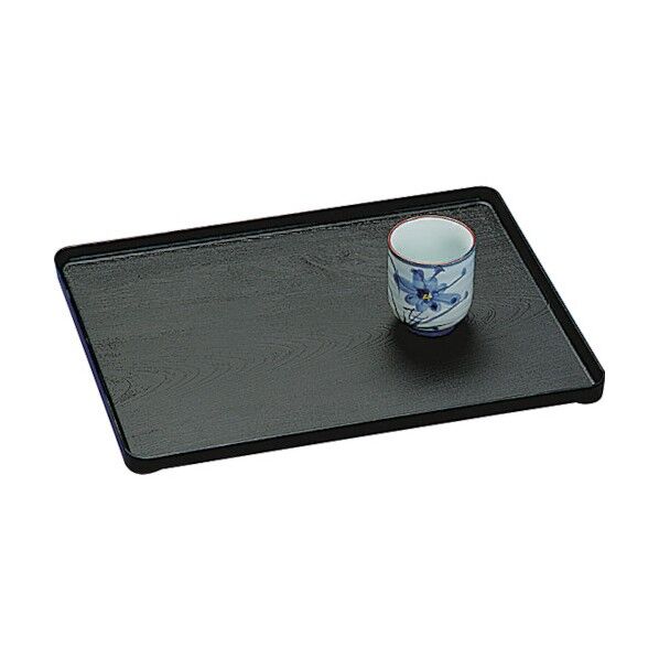 木がら盆 黒 3930(390×300)PP製 858900 61-6812-53 1点