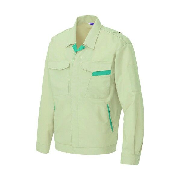 ベストコットン 長袖サマージャンパー(男女兼用) 005アースグリーン×ターコイズ S 961 1