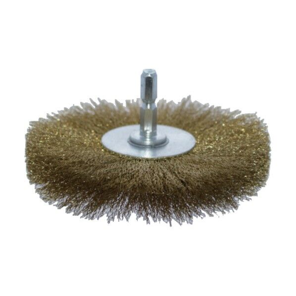 軸付ホイールブラシ 真鍮線