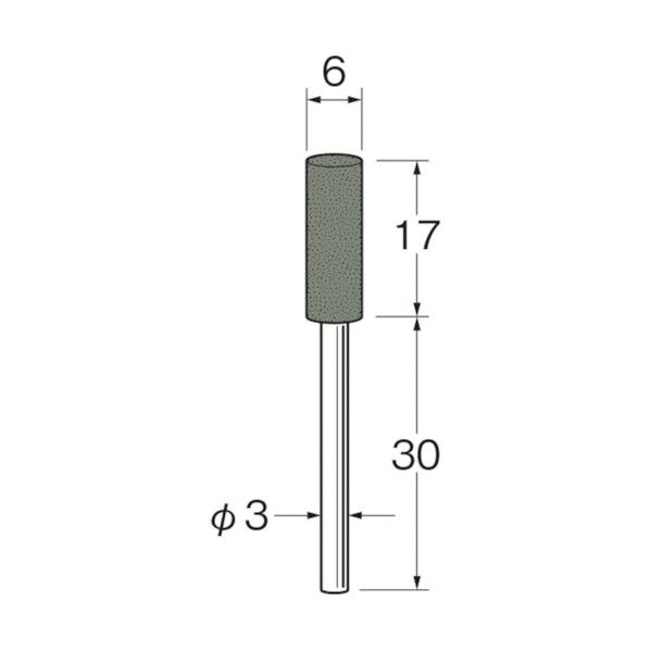軸付セラミックゴム砥石(非金属研磨用)外径(mm):6粒度(#):220 R2224 10本