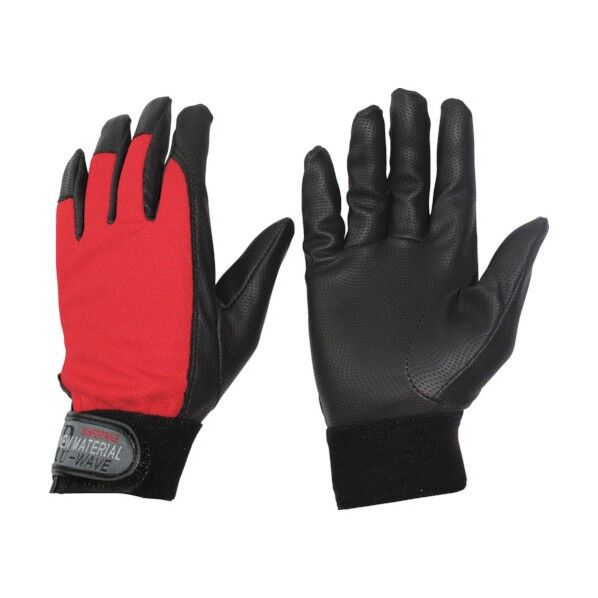 おたふく手袋 PU-WAVE M レッド K-18 1点