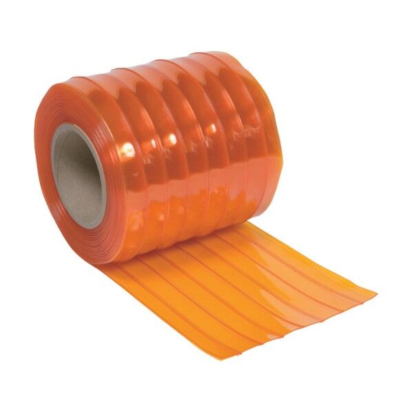 ストリップドアーシート リブ付静電防虫オレンジ3t×300×12M巻