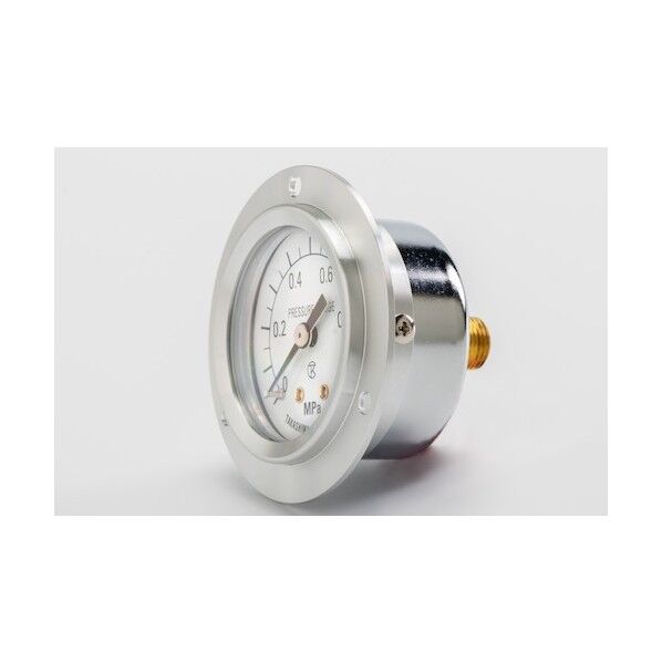 小型圧力計(D枠埋込型・縁あり・中心ネジ・φ50)圧力レンジ0.0~0.16MPa R1/8 1749016 1点