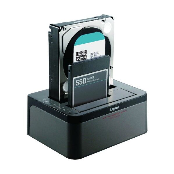 エレコム エラースキップ搭載 2BAY Duplicator HDD/SSDスタンド LGB-2BDPU3ES 1個