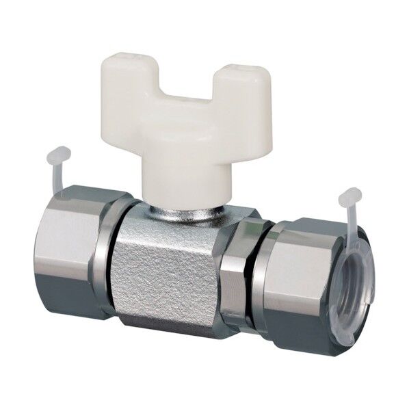 ボールバルブ AE12型 (黄銅) 両ナット付アダプター メッキ付