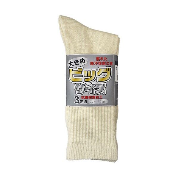 S-261 ビッグサイズ先丸 ) キナリ 1098 3足
