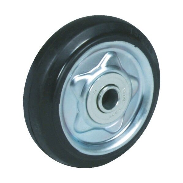 スチール製多用途二輪車用 固定キャスターΦ150ゴム車
