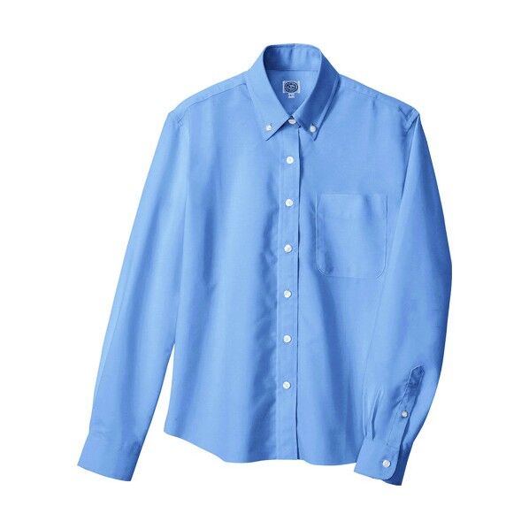 レディース長袖オックスボタンダウンシャツ 007サックス L 7871 1