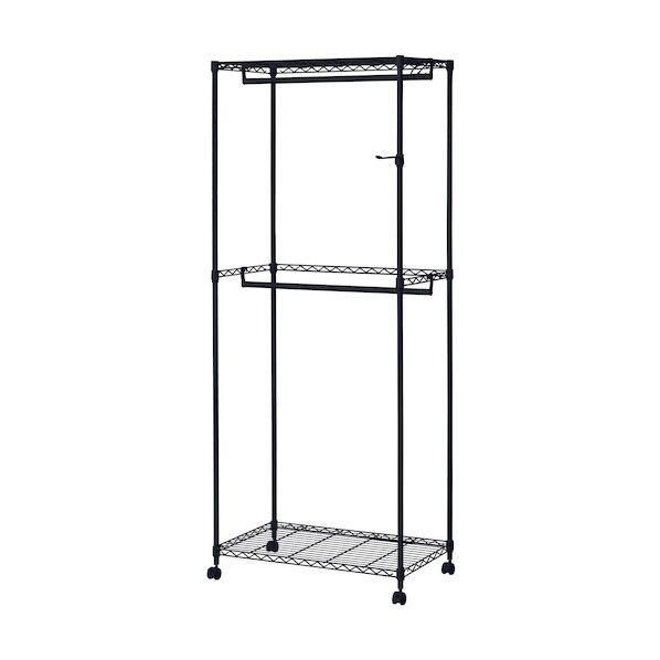 カラーメタル ワードローブ 2段タイプ CMW2-75182-BK 1点