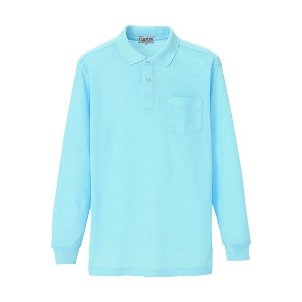 長袖ポロシャツ(男女兼用) 007サックス SS 7614 1