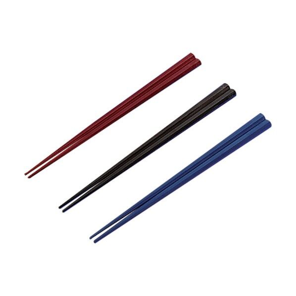 蝶プラ工業 江戸八角箸 19.5cm(バラ)レッド 971748 1組