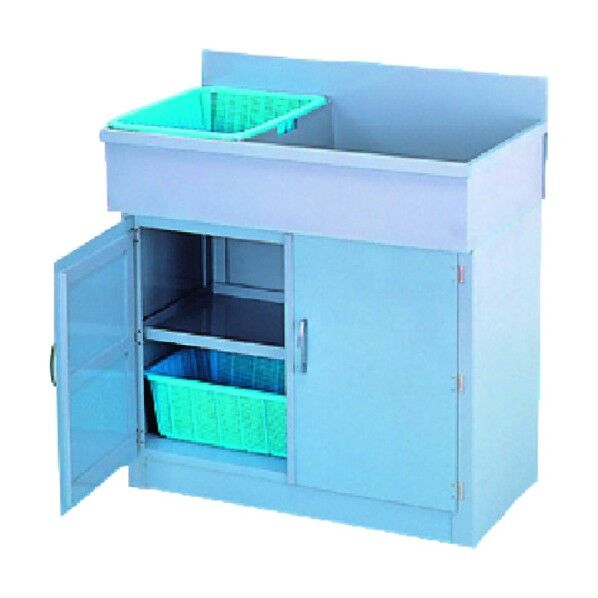 PVC流し台 2槽シンク FN-90W 405-57-17-64 1点