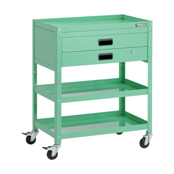 ラビットワゴン 700X450XH880 2段引出付 ゴム車輪 ヤンググリーン RBW-973X-YG 1点