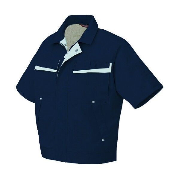半袖ブルゾン(配色)(男女兼用) 008ディープネイビ×シルバーグレー LL 5571 1