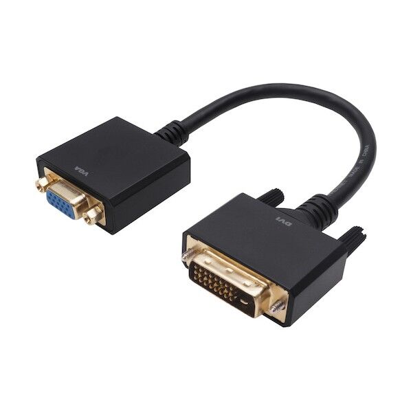 DVI→VGA変換アダプタ 15cm DVIオス-VGAメス DVVGF-730BB 1点