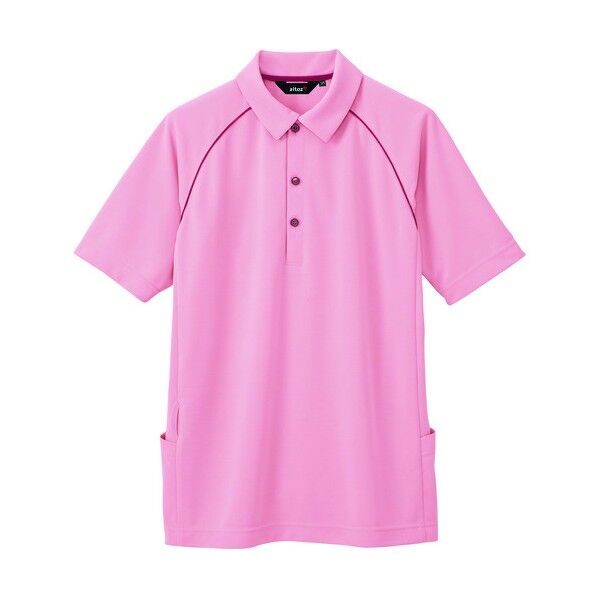 バックサイドポケット付半袖ポロシャツ（男女兼用） 160ピンク 3L 7663 1