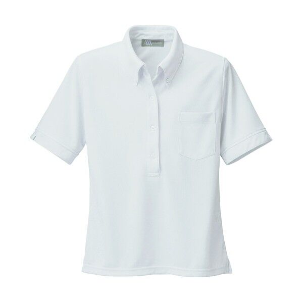 レディース半袖ニットボタンダウンシャツ 001ホワイト 3L 861207 1