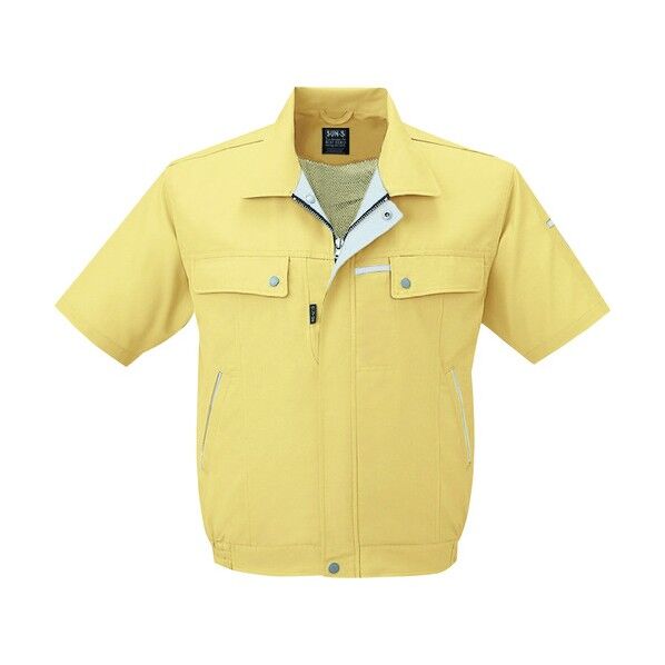 夏 半袖ブルゾン マスタード色 5Lサイズ WA10450-10-5L 1点