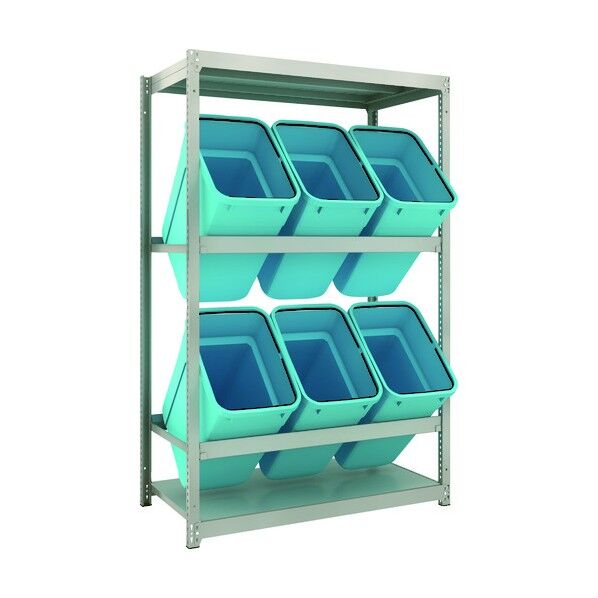 ゴミ箱ラック M1.5型 H1800XW1160XD595 2段 RBK-70 6個付 M1.5-6462D2 1点