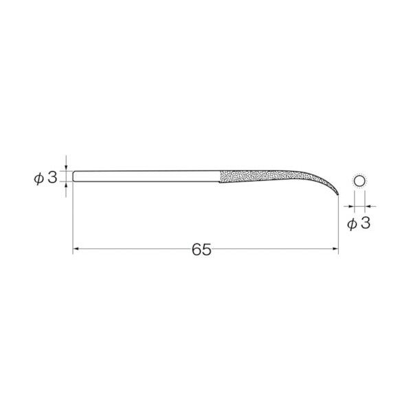 電着ダイヤモンドヤスリQ2191 Q2191 1本