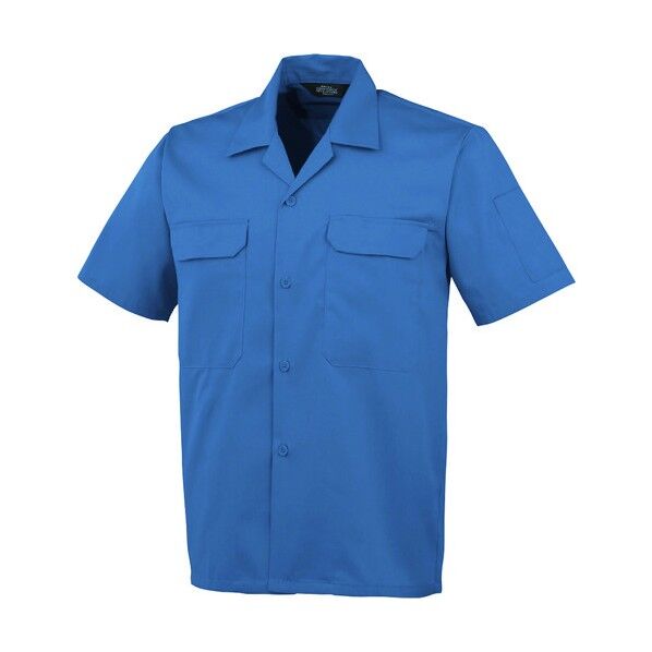 開襟半袖シャツA-6657 6 ブルー M A-6657-6-M 1点
