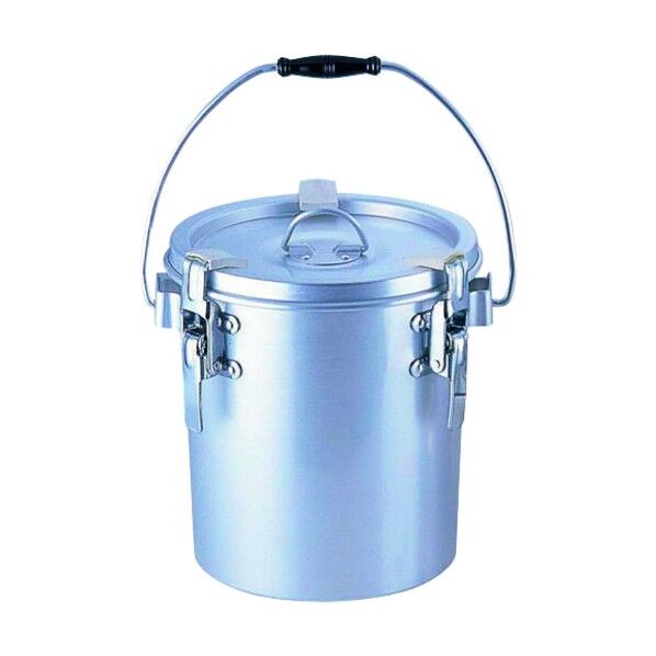 シルバーアルマイト丸型二重クリップ付食缶 237-B (6l) (6l) ASYA102 1個