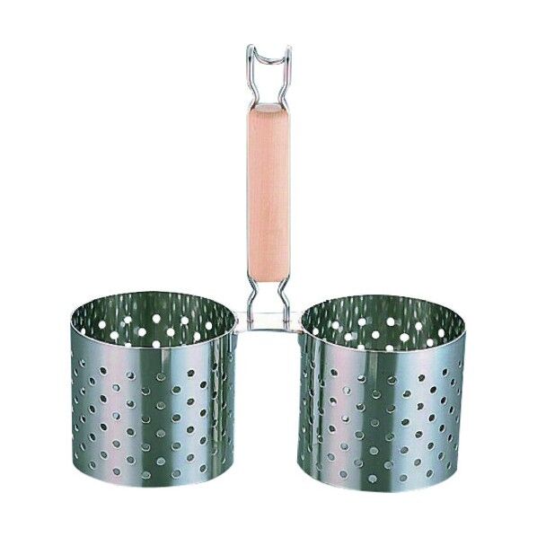 SA18-8木柄カキ揚ゲ丼用リング 2連 11cm 11cm BKK1401 1個