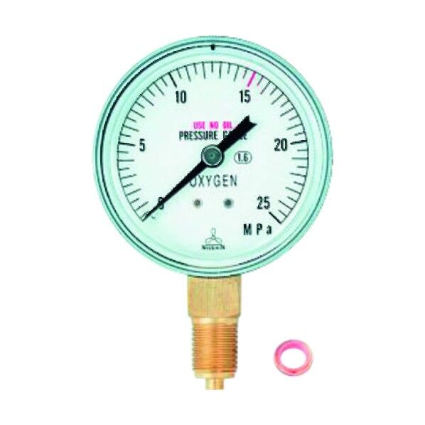 酸素調整器用ゲージ 1次側用 銅パッキン付 TA380GA-1 TA380GA-1 1個