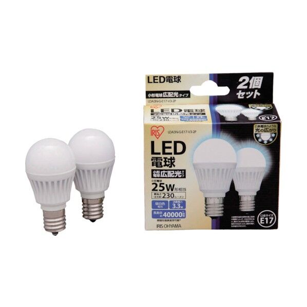 LED電球E17広配光230lm2個セット昼白色 LDA3N-G-E17-V3-2P 2個