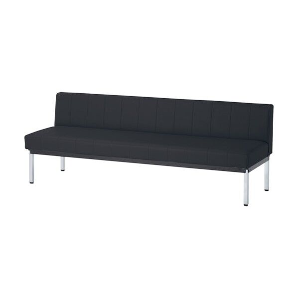 ロビーチェア背付 W1800×SH390 ブラック MC-1518-SH390-BK 1点